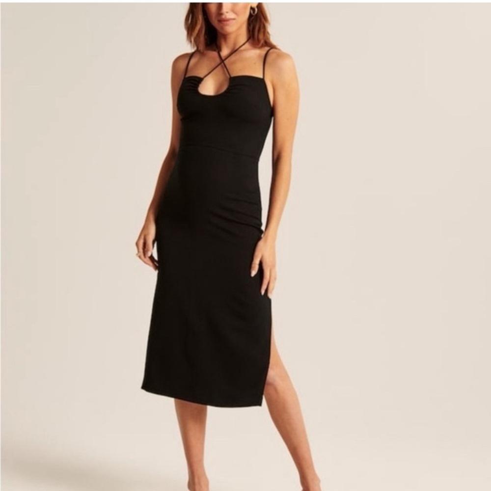 Strappy Halter Midi Dress